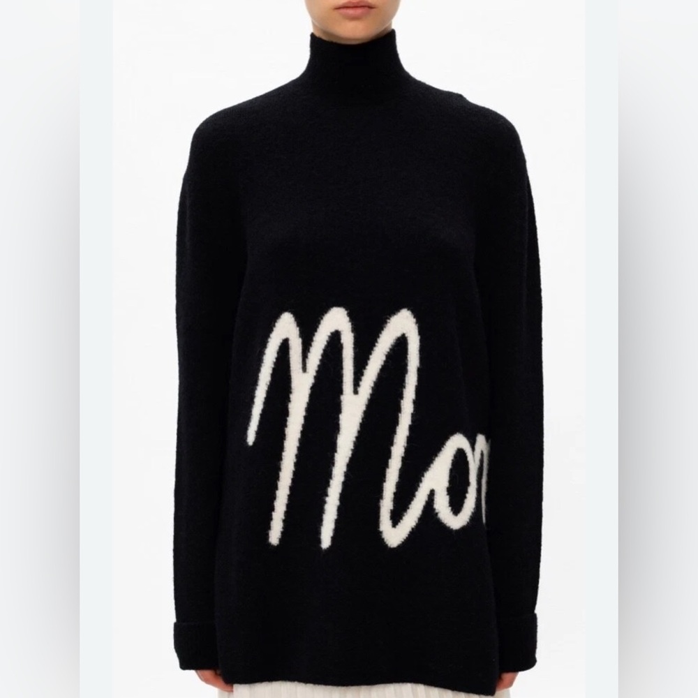 NWOT Moncler Black and White Turtleneck Sweater